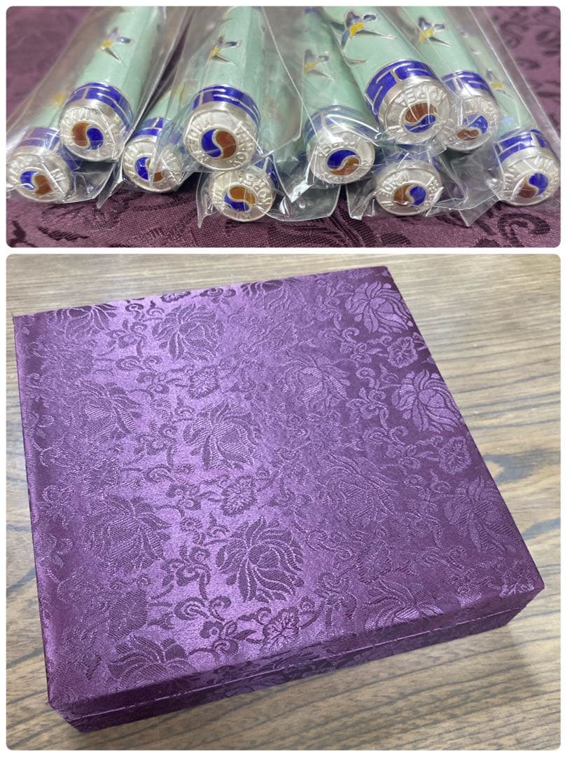 韓国　シルバー　70 99 銀　ティースプーン　フォーク　計10本　七宝　新品
