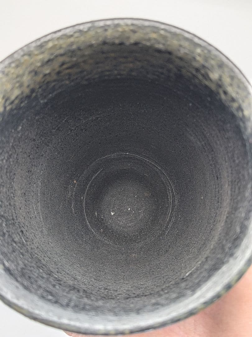 鈴木篤夫 備前焼 黒備前フリーカップ ビアマグ コップ 酒器 麦酒呑 グラス