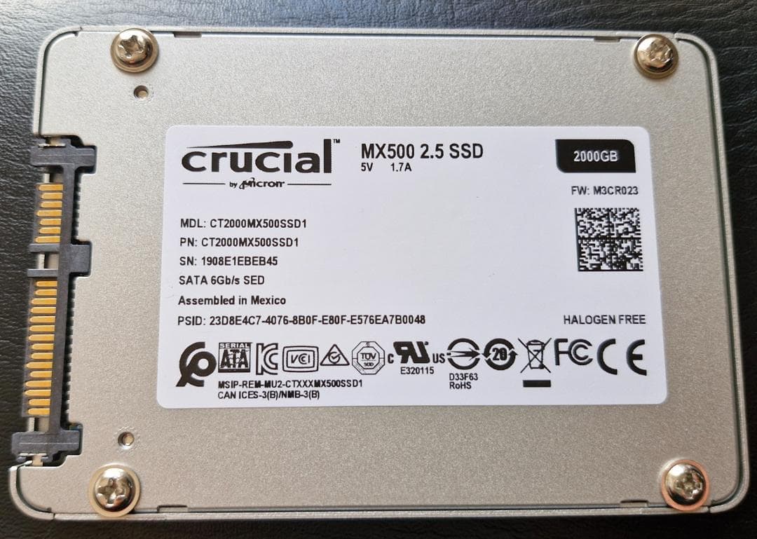 crucial MX500 2.5インチ SSD 2000GB