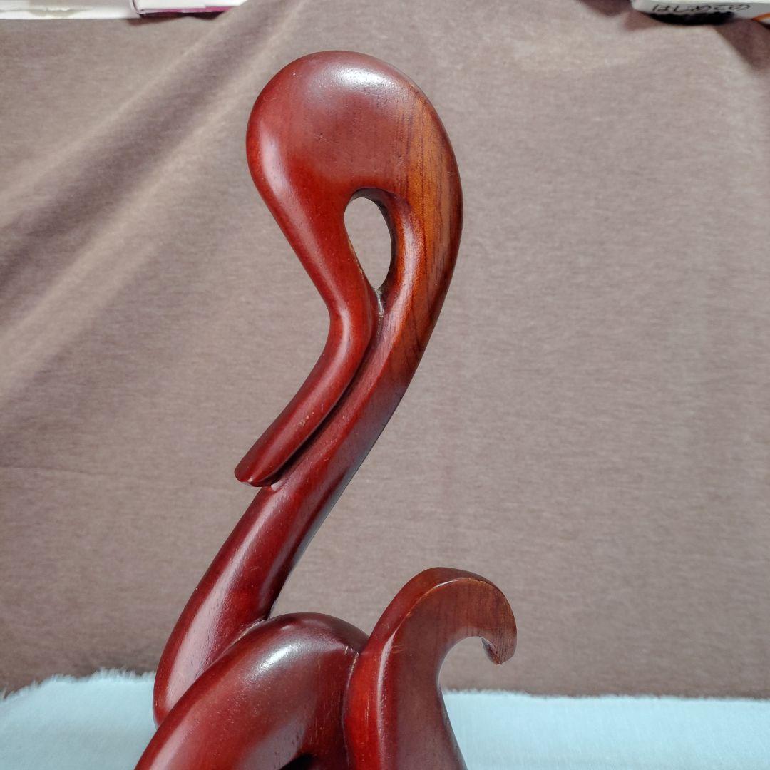 20世紀中頃作北欧木製抽象彫刻 (白鳥モチーフ?)ビンテージ置物