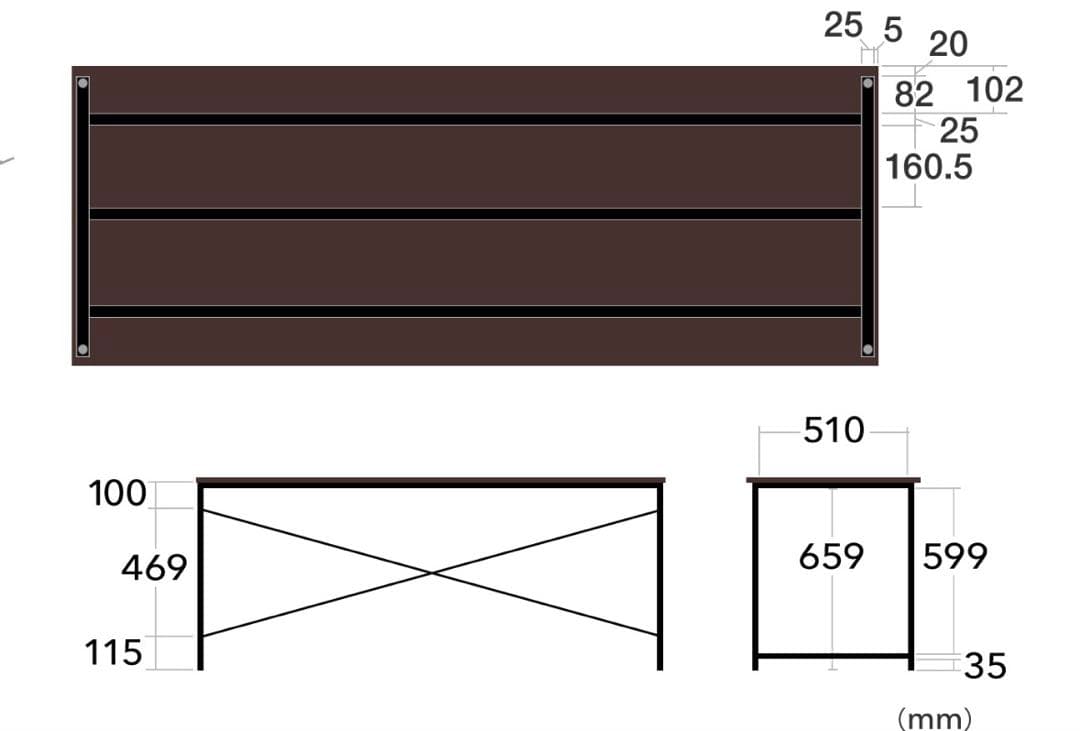 パソコンデスク 幅160cm 奥行き60cm ホワイト
