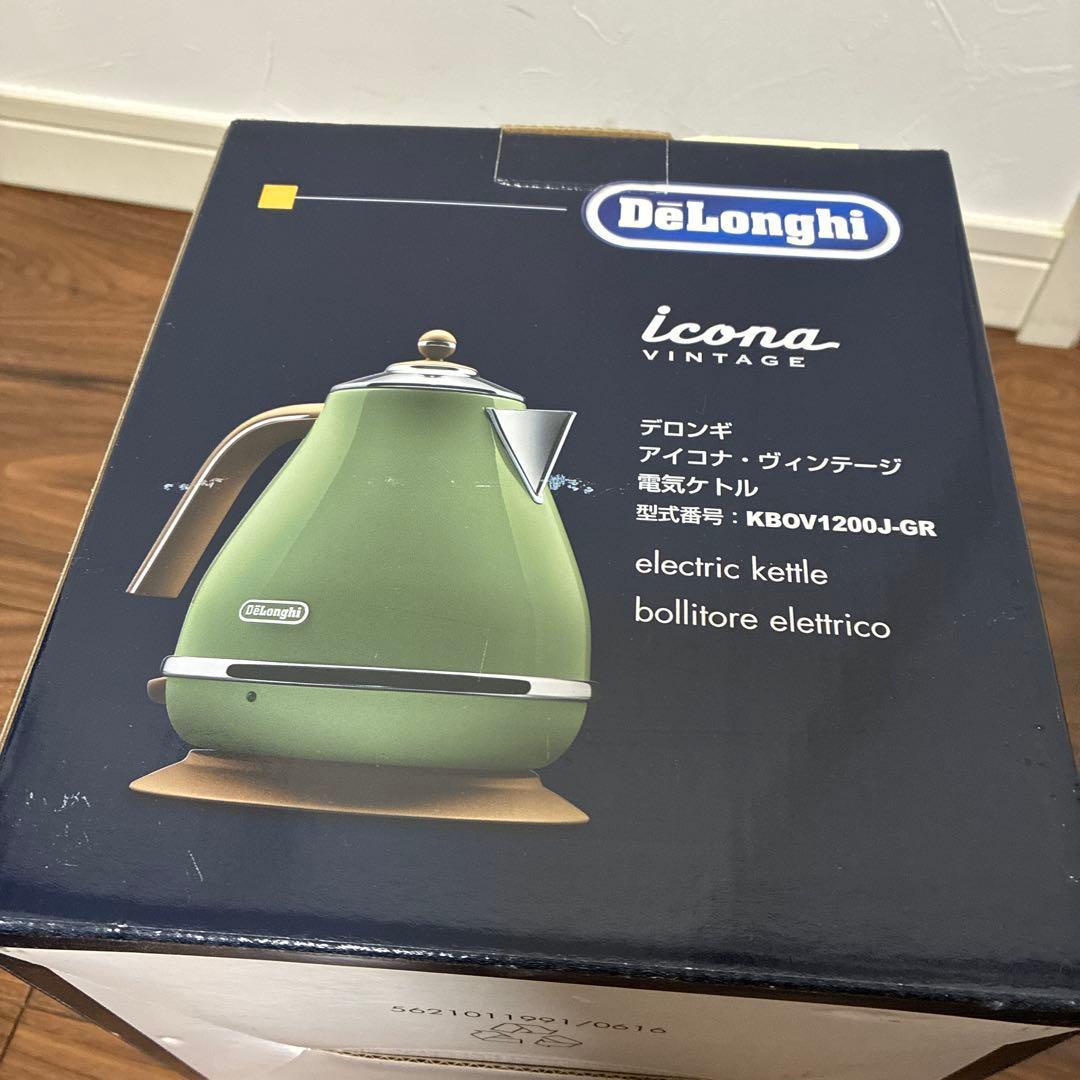 新品 デロンギ アイコナ・ヴィンテージ 電気ケトル KBOV1200J-GR