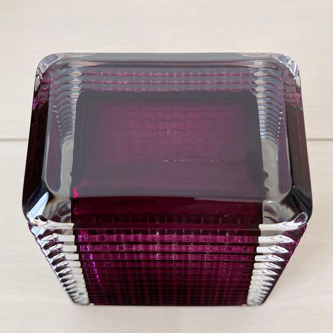 Baccarat バカラ　花瓶　フラワーベース　アイベーススクエアS パープル