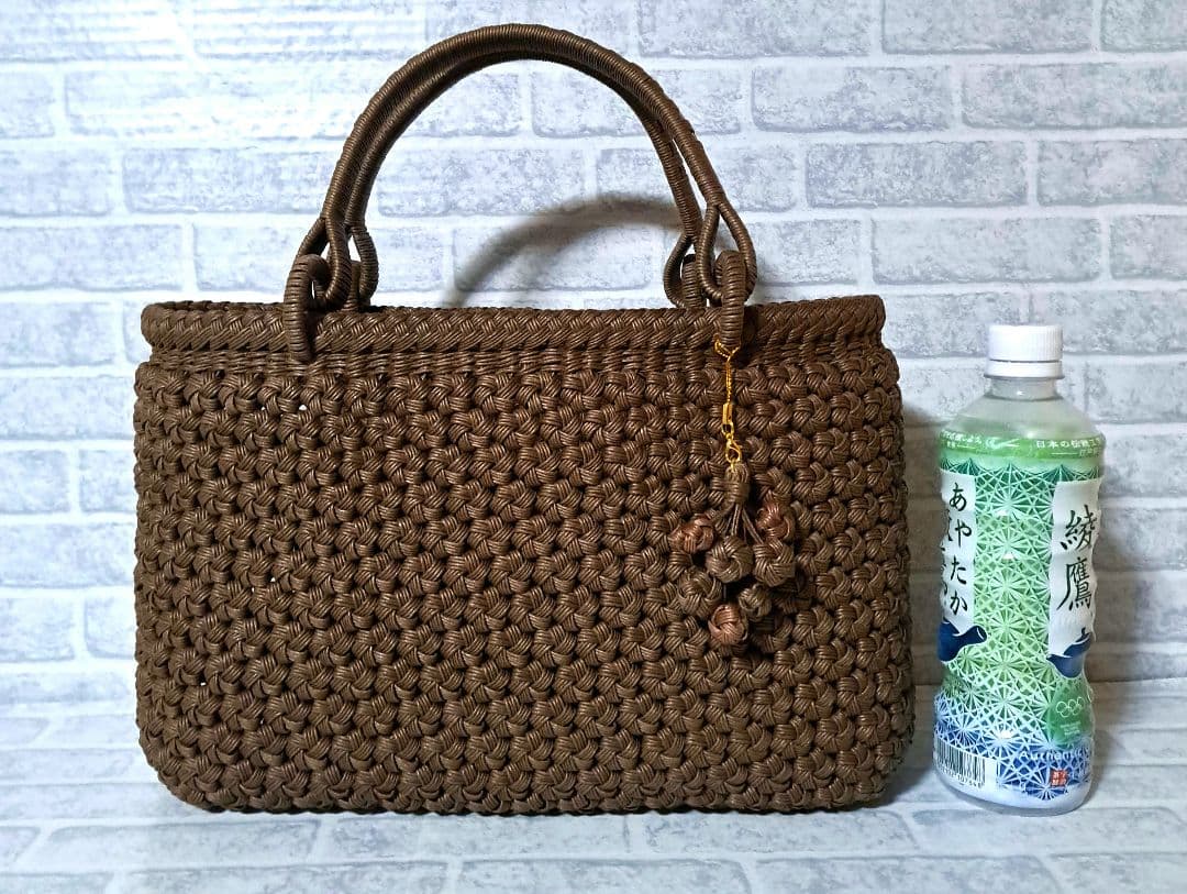 gincoco クラフトバンド花結び クラフトテープかごバッグ