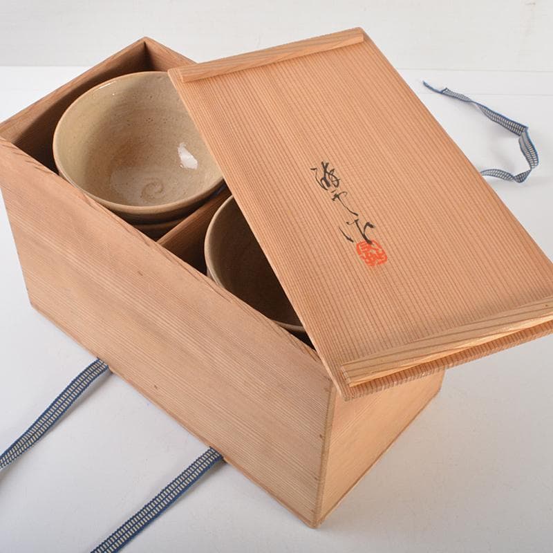 ちゃちゃさん　瀬戸焼陣出窯　澤田酔云作　数茶碗　十客共箱　V　R7192B
