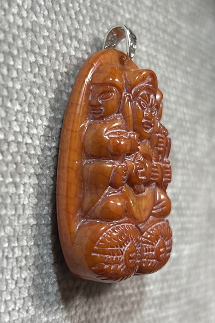三面大黒天　上肯製　龍紋　縁起物　2／送料込　匿名発送／チベット　天珠　お守り