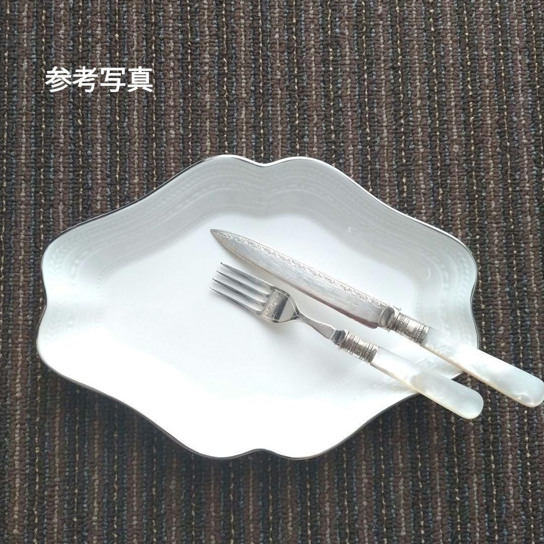 【美品】イギリス　JBC&S　マザーオブパール　デザートナイフ＆フォークセット