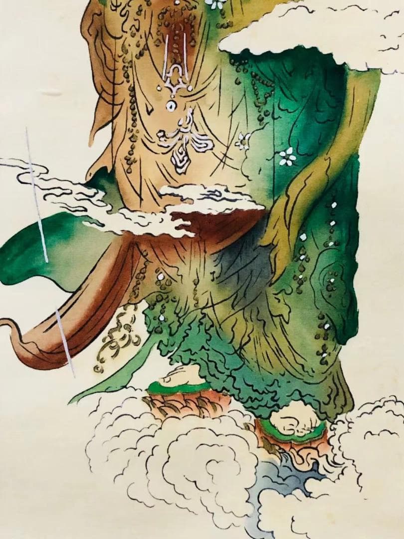 掛軸『西国三十三箇所霊場御朱印』仏画 絹本 紙箱付 掛け軸 R10181