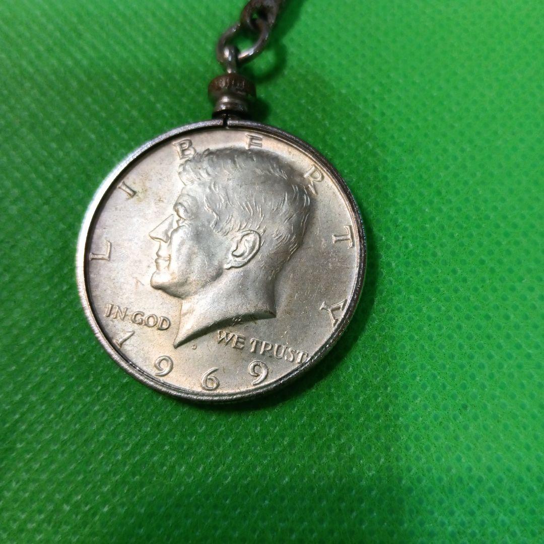 銀貨　ケネディハーフドル　COIN　キーホルダー付　1962