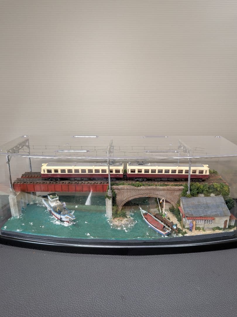 No.66鉄道Nゲージジオラマ車両、漁船、フィギュア付き