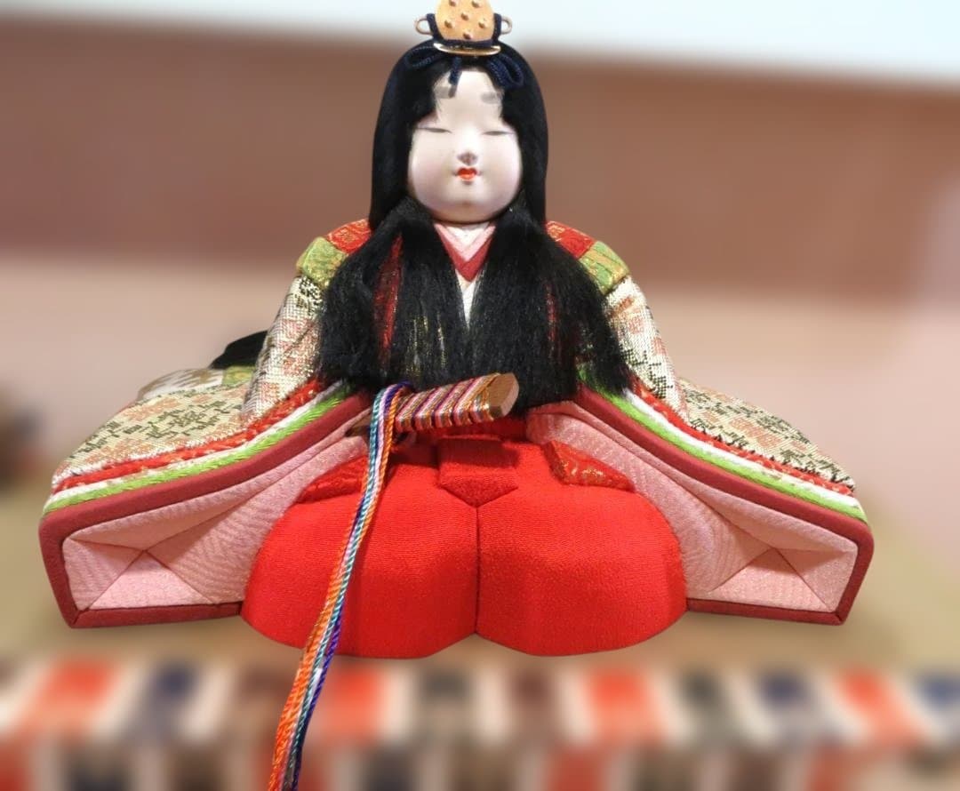 鈴木賢一作 八千代雛　江戸木目込み 佐賀錦