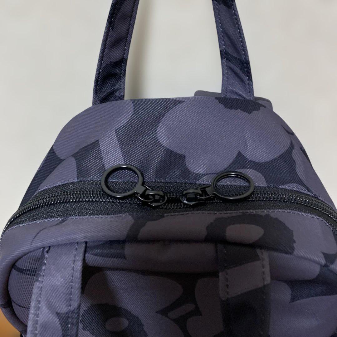 ハンドメイド　ラウンドリュック　グレーブラック　ナツ