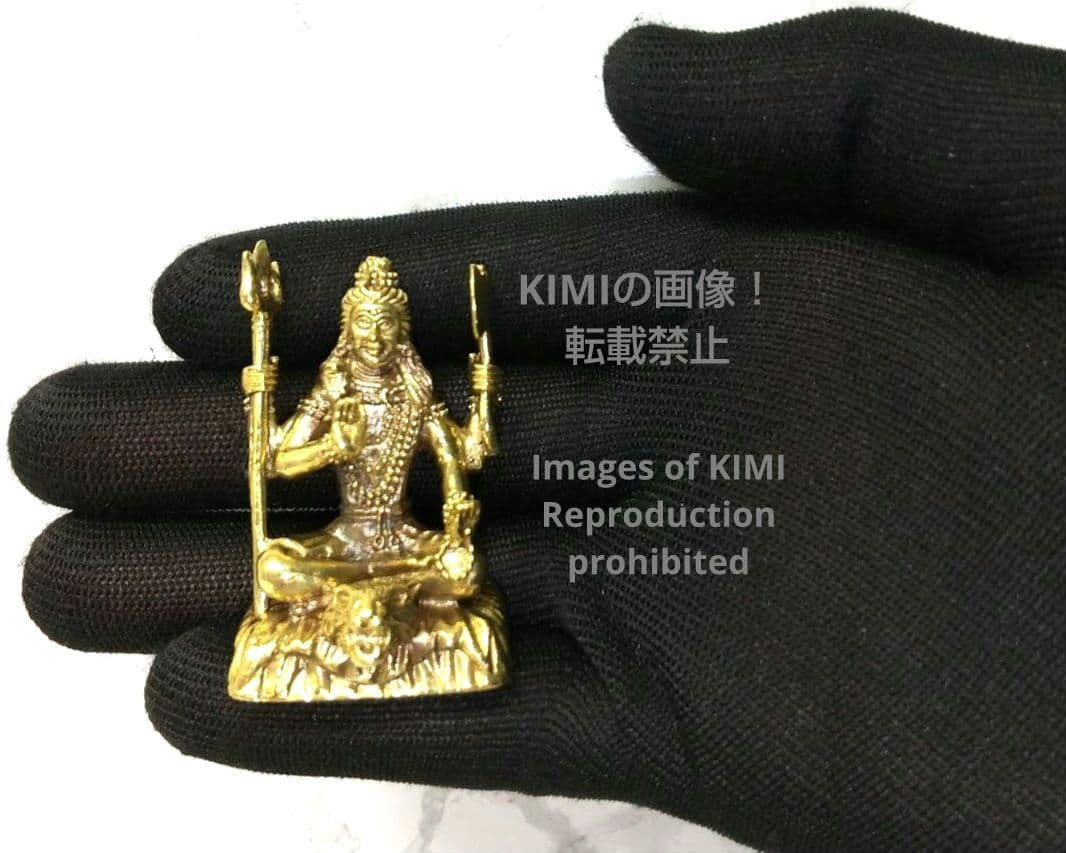シヴァ座像 高さ 5cm 真鍮製 ヒンドゥ美術 世界の創造、維持、再生を司る最