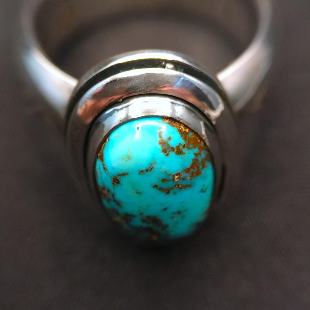 ターコイズ シルバーリング 17号 シルバーアクセサリー 指輪