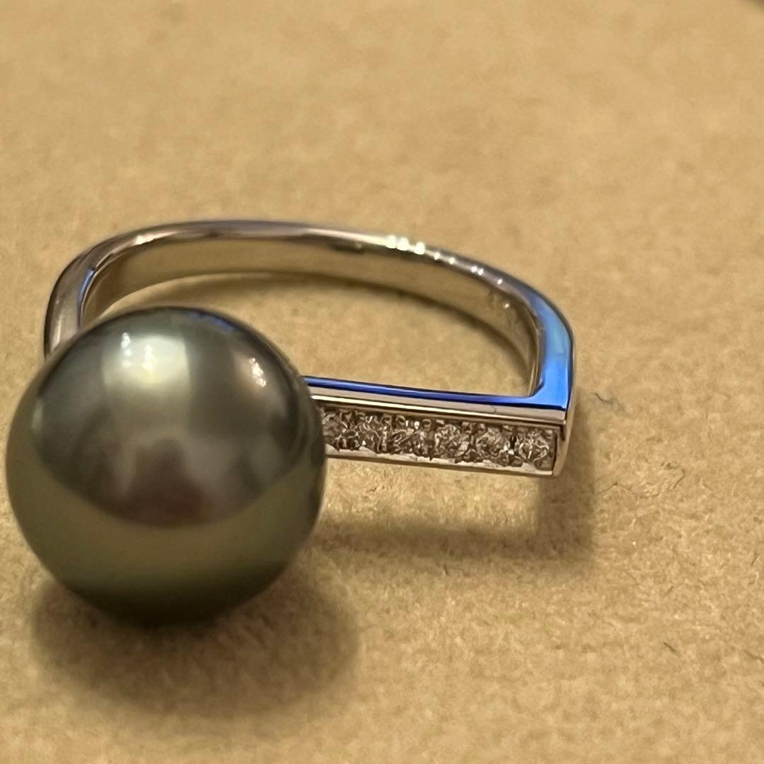 pt900 南洋真珠　ダイヤモンドリング