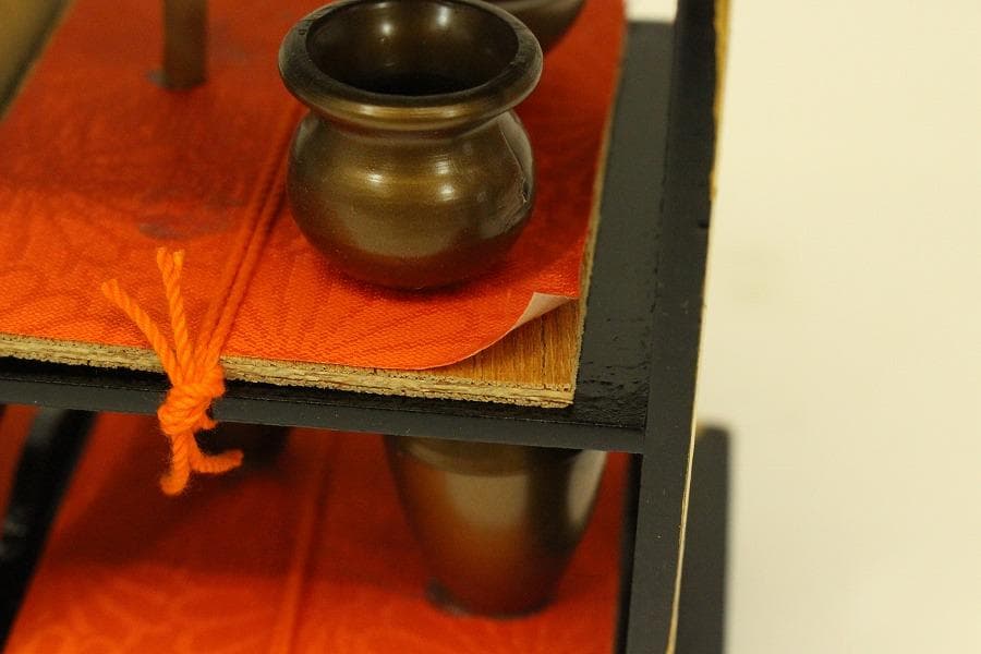雛道具 木製 蒔絵 揃い ミニチュア(ZE830)