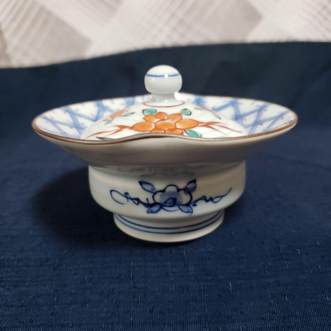 未使用　有田焼　華山 萬右衛門窯　手描き　蓋付き小鉢　5客セット