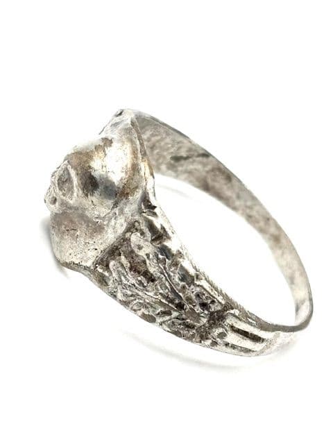 1941’s～★ドイツ国防軍陸軍★Skull Ring★シルバー鍍金
