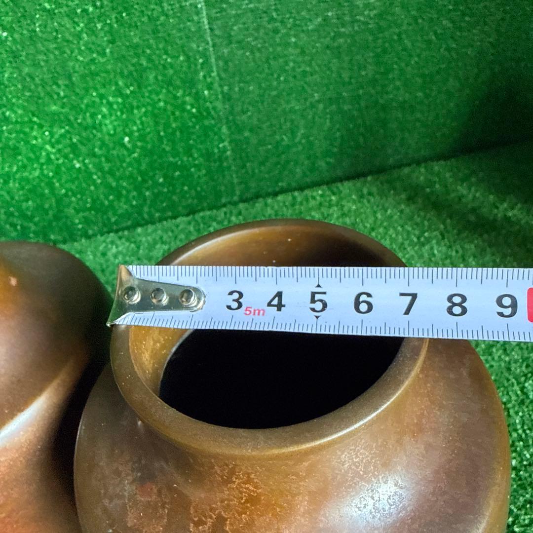 【a 187】時代物（青銅鋳物 雅山？刻印あり）花器 花瓶 一対 高さ約24㌢
