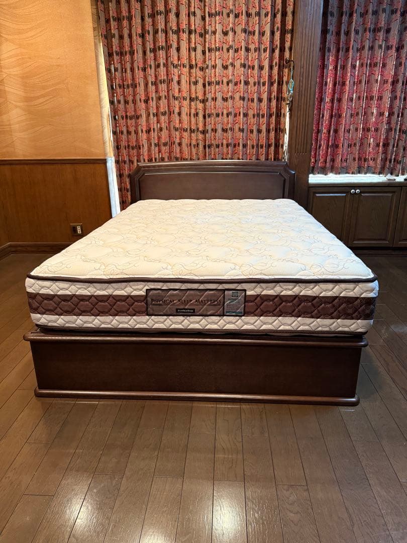 【中古】FranceBedダブルマットレスと引き出し付きニトリベッドセット