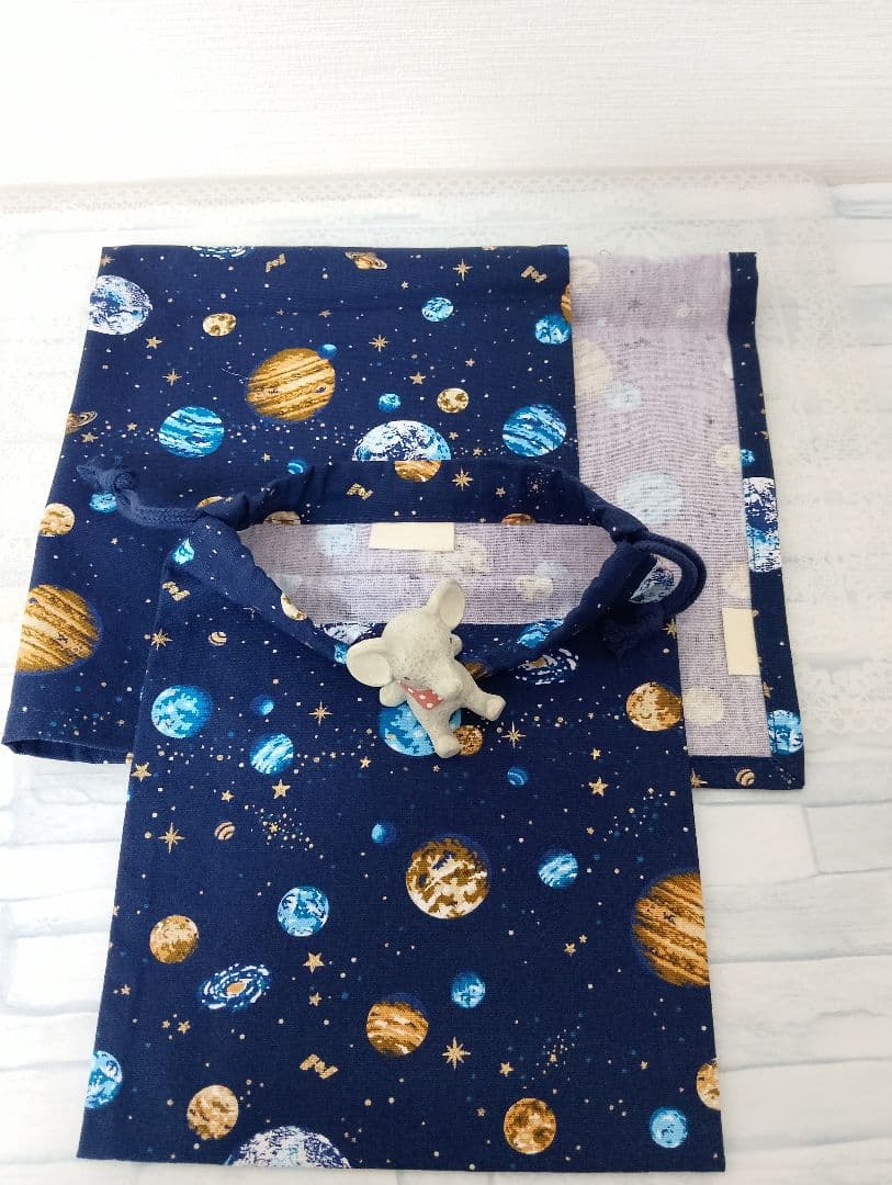 入学準備 6点セット　宇宙柄　ネイビー