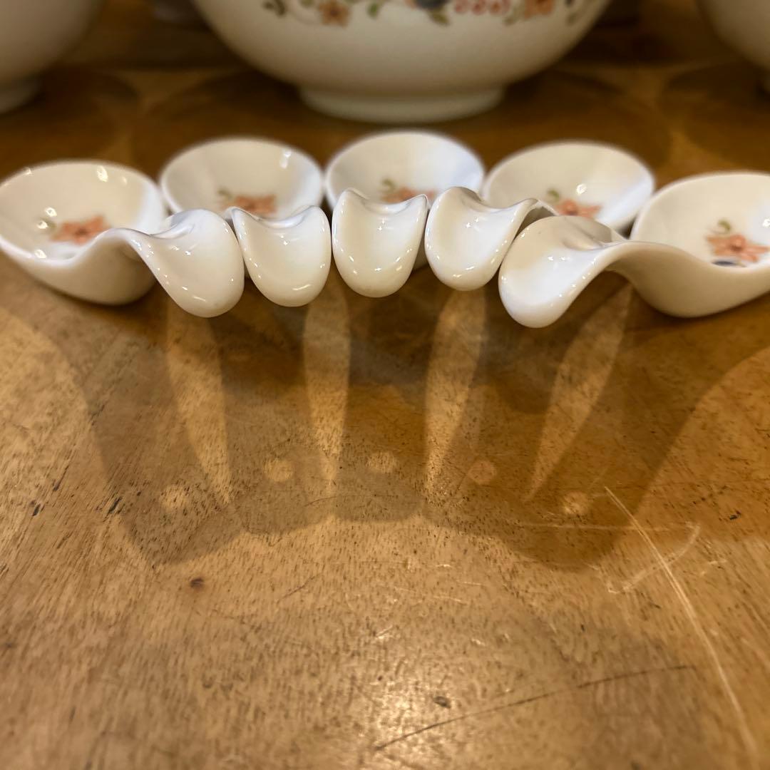 ナルミ　花鳥中華どんぶり鉢皿　レンゲ　５個セット