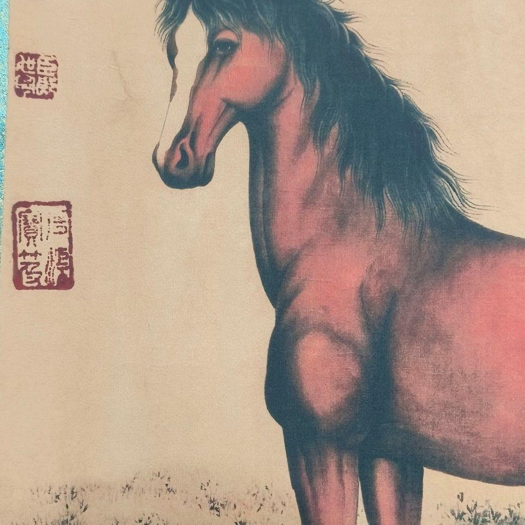 郎世寧 馬上封侯図 中国掛け軸 花鳥画 中堂掛軸 宣紙装裱 インテリア 美術品