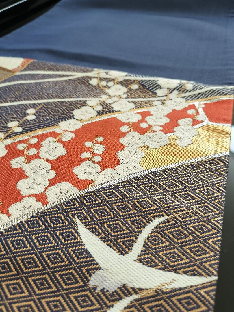 A777逸品‼️純金箔 24K‼️ひな祭り‼️正絹テーブルランナー2m12cm