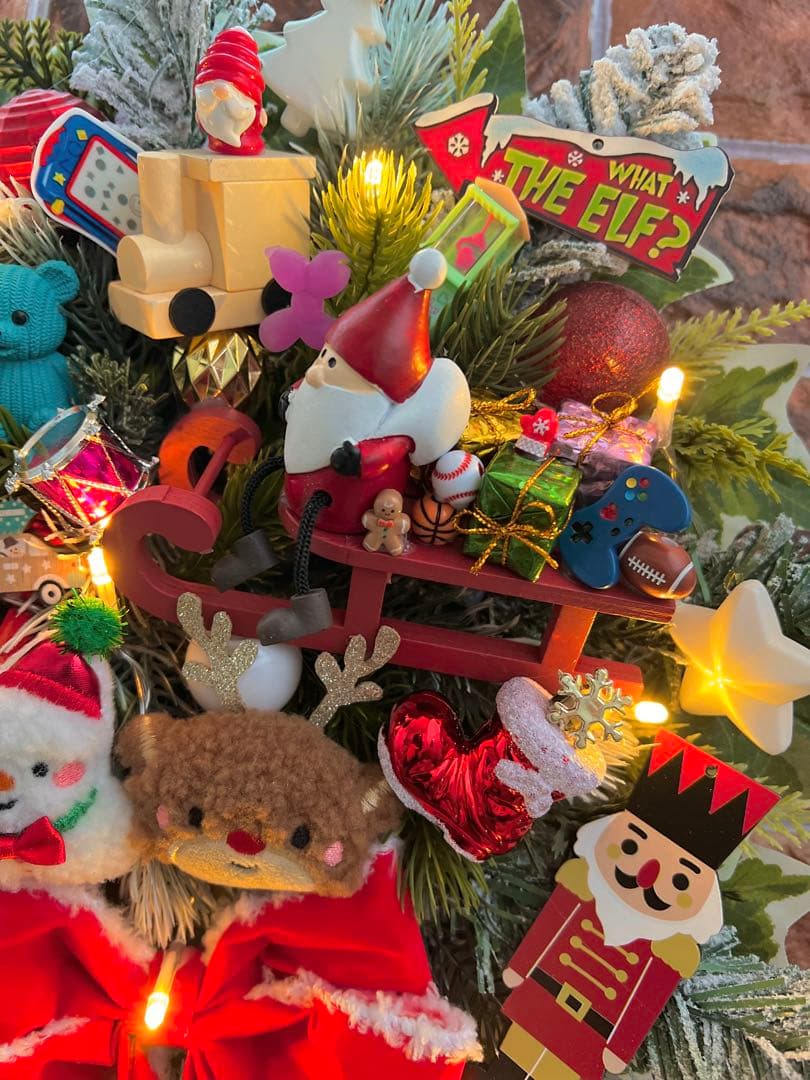 専用 光 特大 クリスマスリース スワッグ風 ハンドメイド