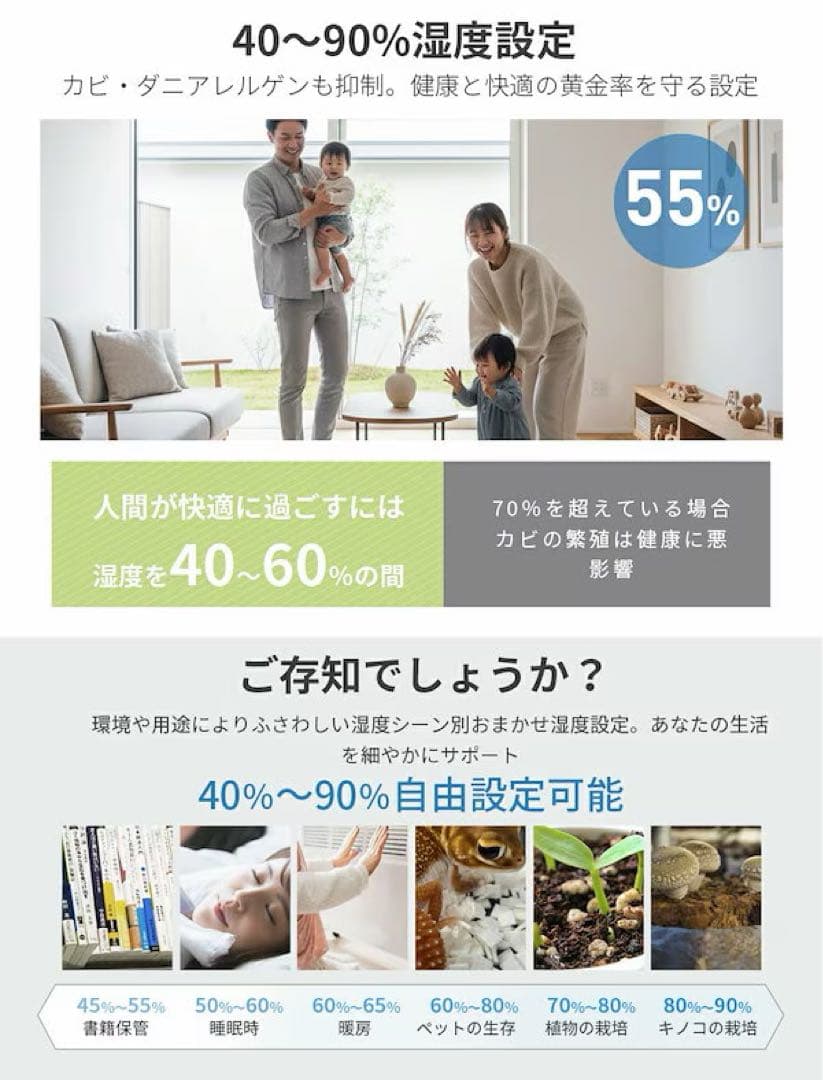 【新品未開封】加湿器 大容量 9L【2025年冬モデル&AI知能恒湿&5重除菌】