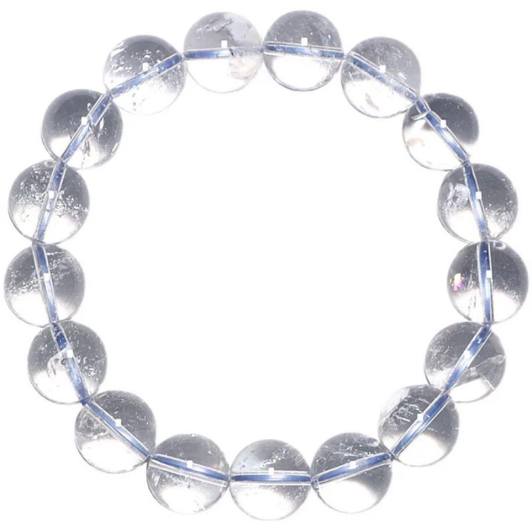 天然の白水晶（クリアクォーツ）ブレスレットです。 透明感があり～12mm
