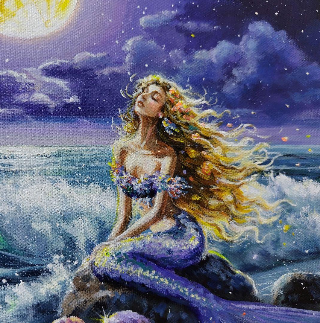 m*n様 【月光を浴びて】アクリル画 F3 風景画 絵画