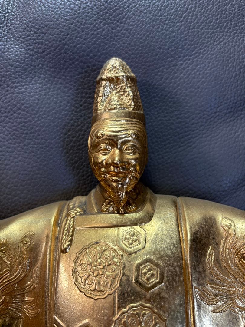 能面置物 能楽 翁 吉祥 縁起物　ゴールド