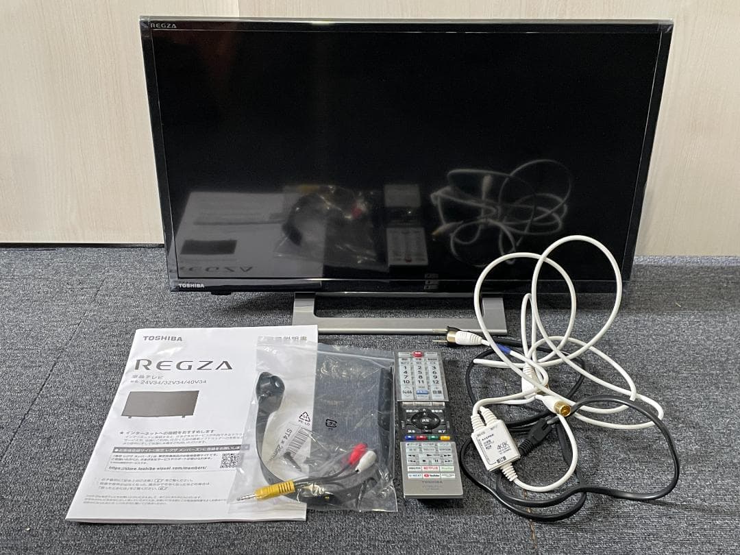 TOSHIBA REGZA 24V34 液晶テレビ 本体 2022年製 分配器付