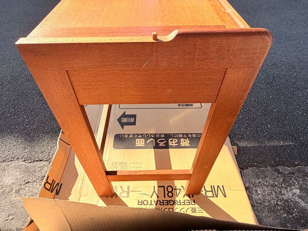 木製 デスク レトロ 収納力抜群ライティングビューロー　希少天然木チーク材