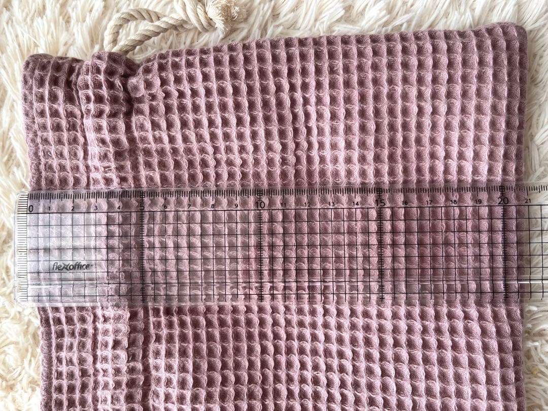 専用✳︎SALE✳︎ハンドメイド✳︎ワッフル生地　くすみピンク　巾着　コップ袋などに♪