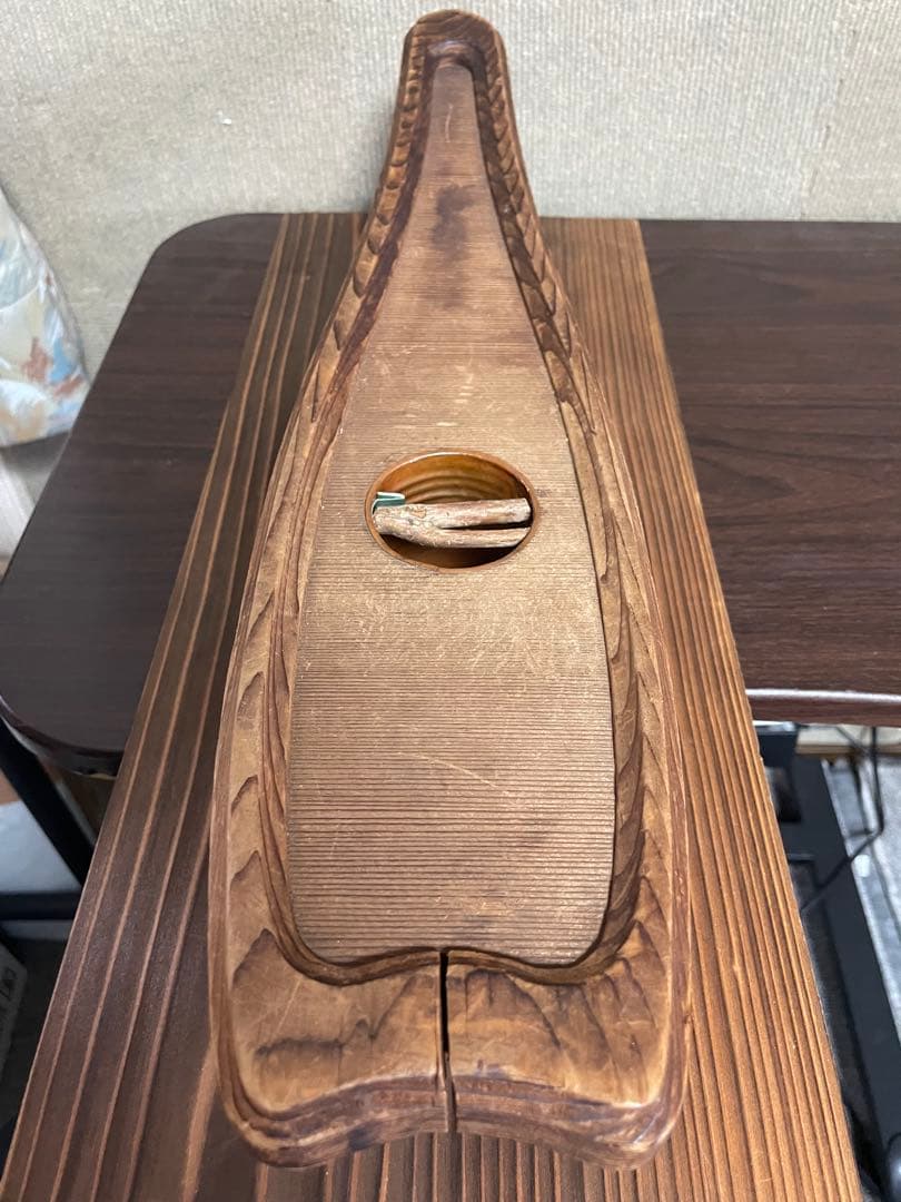 【美品】 池坊正規品　いけばな 木製舟型花器セット 泊船　焼杉　華道具　工芸品
