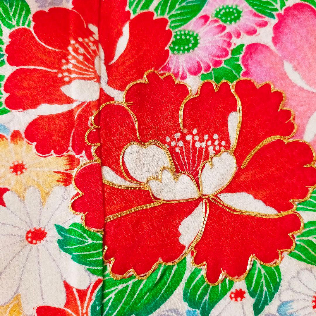 七五三 7歳 正絹 セット 012602 金駒刺繍 牡丹 菊 萩 藤 梅