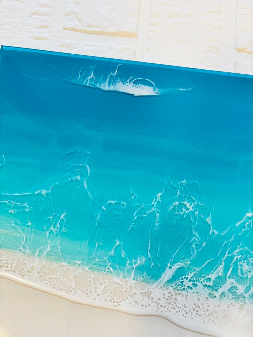 気持ちを整え新しい流れへ進みたい方へ　深呼吸する海 レジンアート42× 22cm