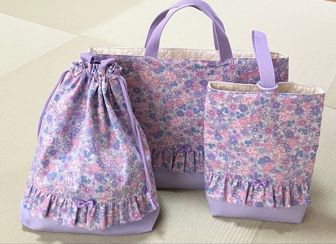 レッスンバッグ、上履き入れ、防災頭巾カバー等新入学　ハンドメイド
