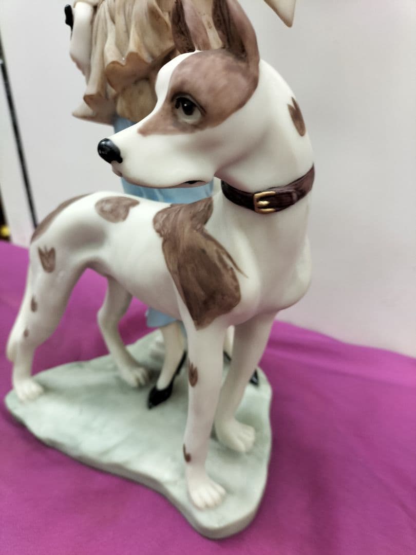 ジュゼッペ アルマーニ　イタリア「貴婦人と犬」アールデコ風　陶器人形　置物