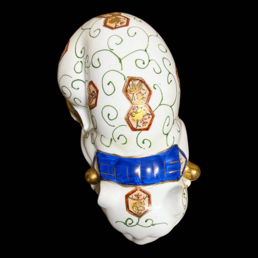 《レア》伊万里焼 陶器製 金彩色絵金襴手 親子眠り猫 ペア セット
