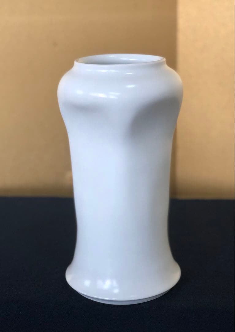 ‼️割引《R》高麗庵 白磁 花器 清六窯 中村清吾 栞 共箱 250829G4