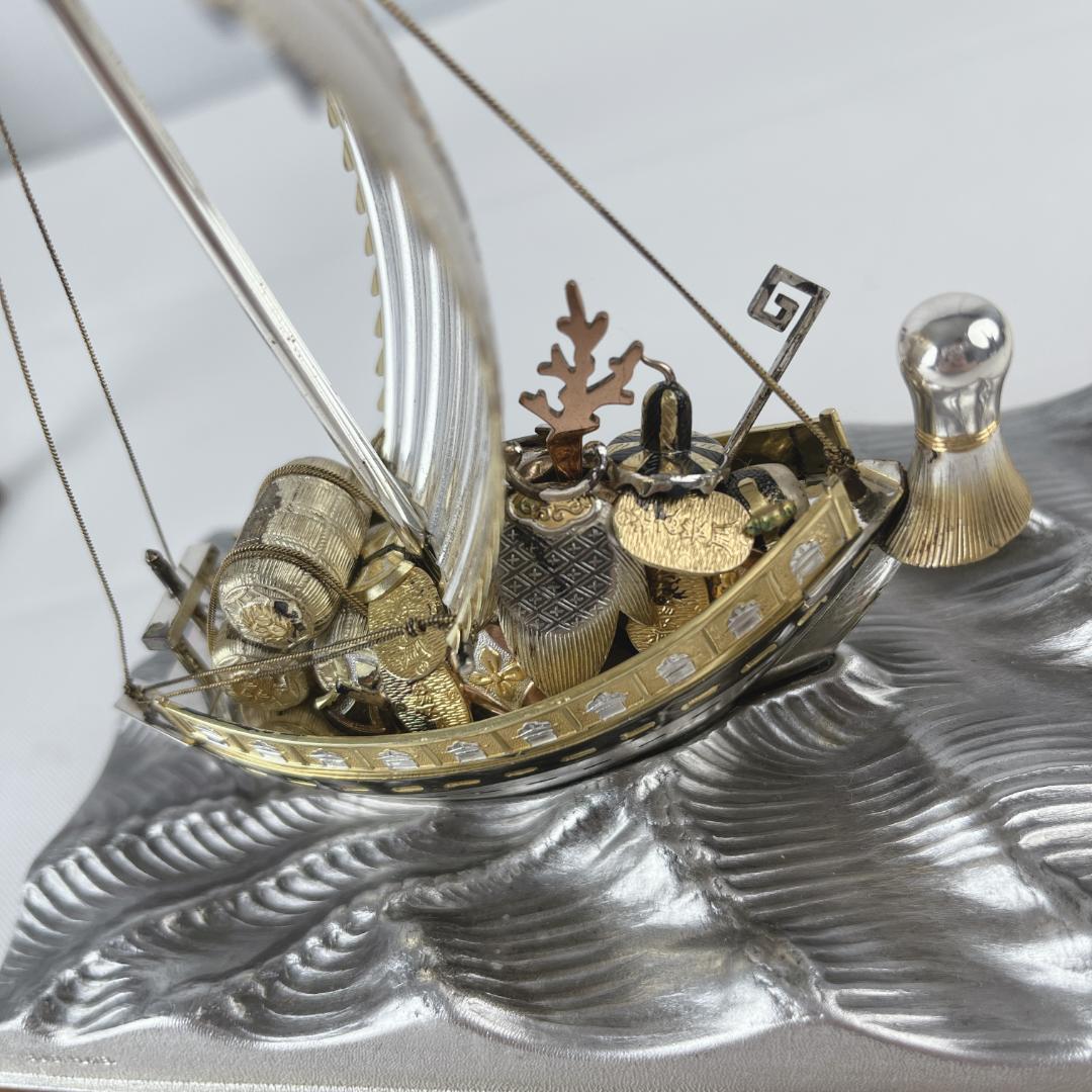 美品☘️ 関武比古造　銀製　STERLING960刻印　宝船　船重さ約131g