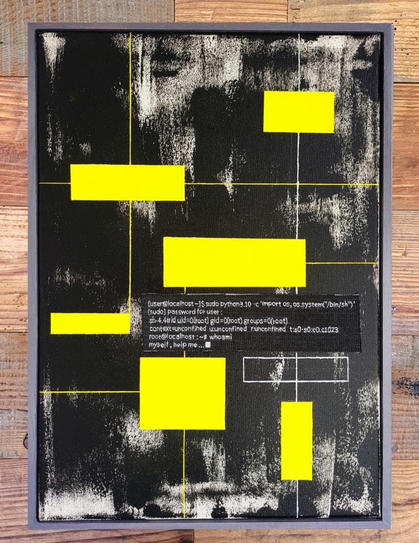 デジタル'85 / 抽象画 キャンバス 額セット 44×32㎝ 原画1点のみ