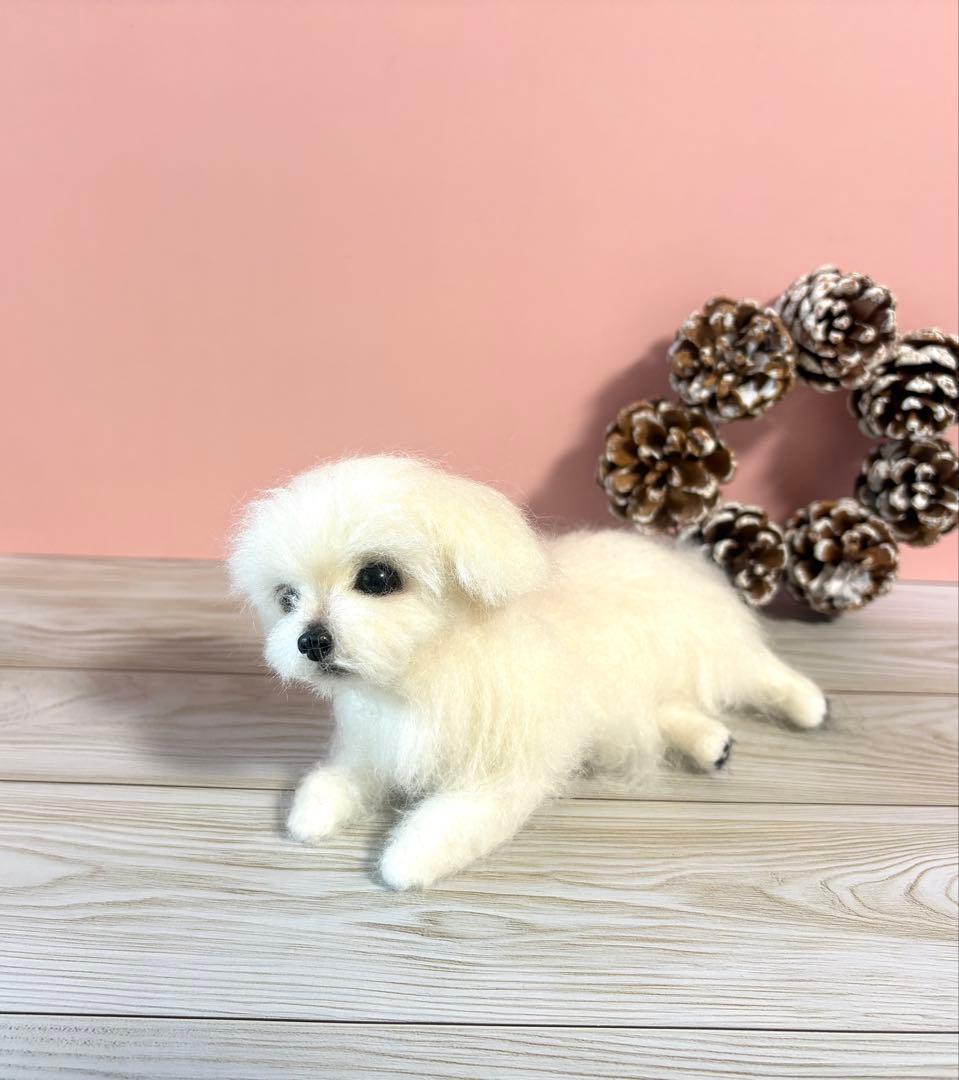 羊毛フェルト　羊毛犬　リラックスマルチーズ