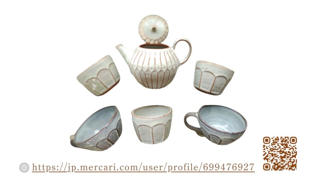 【専用です】仕立て屋陶器 　ポット　急須　薄灰茶②　/ 　薄灰茶マグカップ③