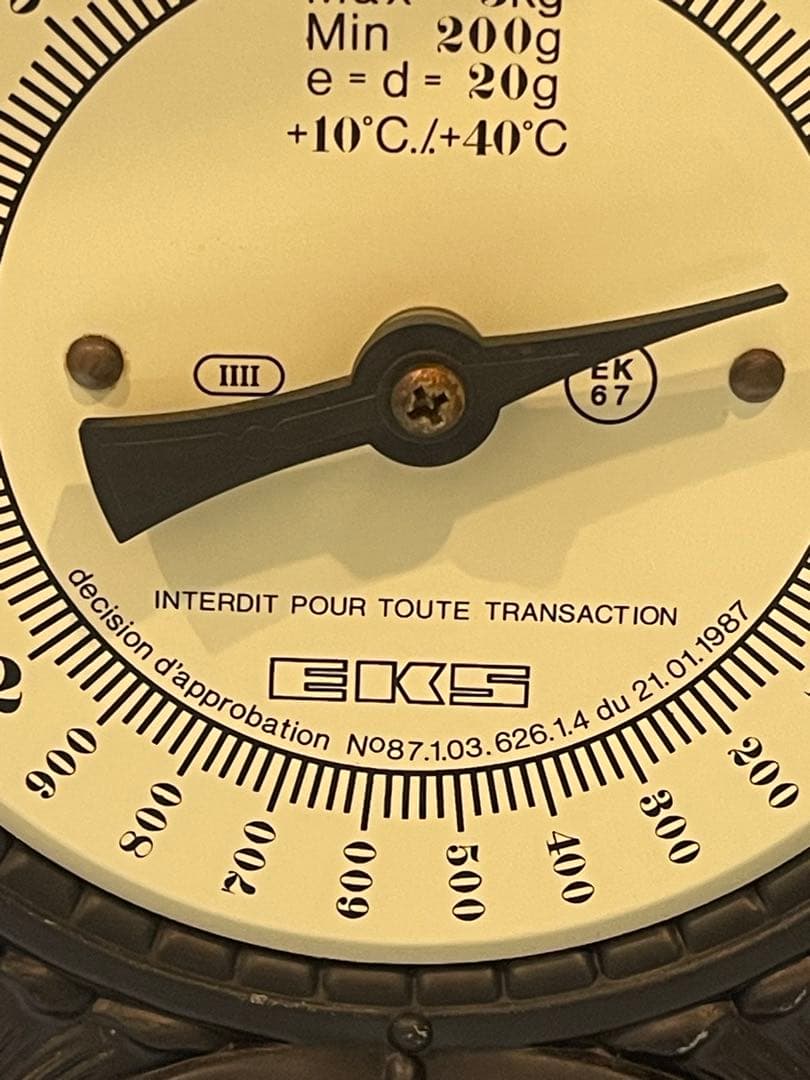 【スウェーデン製】EKS アンティーク調キッチンスケール3kg真鍮皿付インテリア