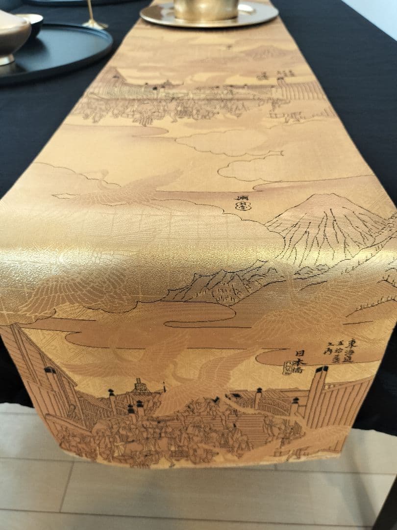 A973★逸品‼️富士山‼️お祝い‼️テーブルランナー2m36cm