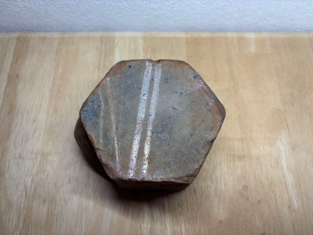 57.備前焼 宝瓶 登り窯 白梅 はくばい 梅 六角 手びねり 急須
